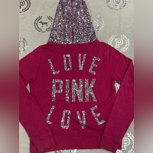 PINK Victoria's Secret Tops - RARE VS PINK BLING FULL ZIP HOODIE